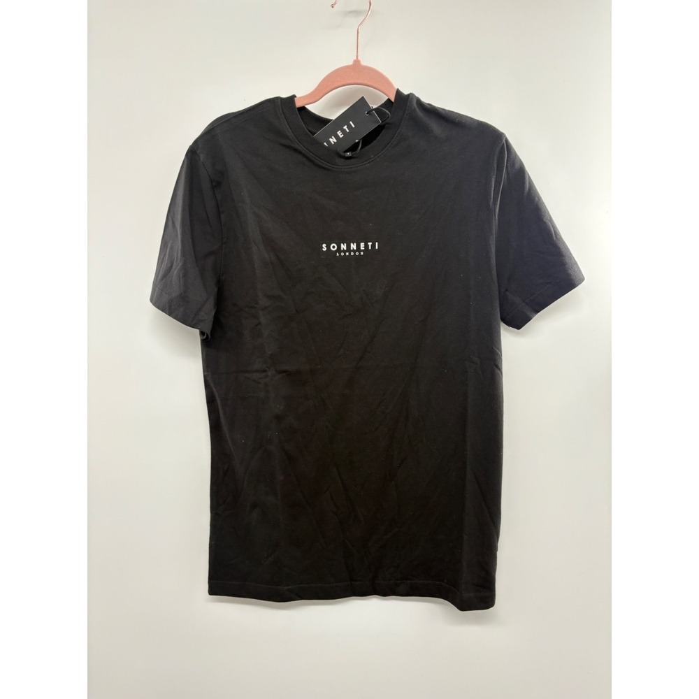 Sonneti London T-Shirt Men's Small Black Casual Short Sleeve Crew Neck Cotton